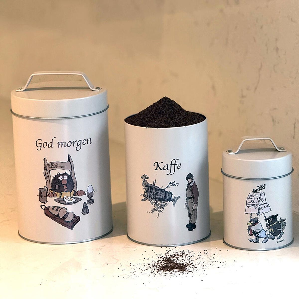 Flåklypa Oppbevaringsbokser, Sett à 3 stk