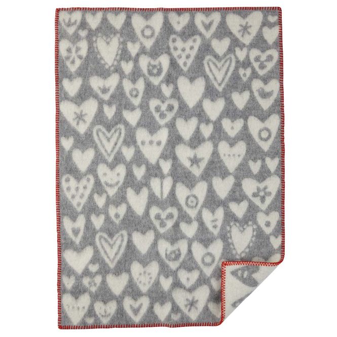 Hovedbilde Pledd i lammeull Baby Heart 65 x 90 cm fra ...