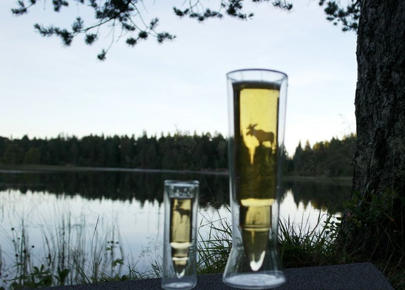 Det ultimate ølglasset til jegeren Elg motiv