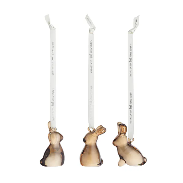 Hovedbilde Hadeland Glassverk, Harer hengepynt 3 pk 5 cm