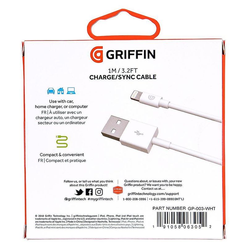 Ladekabel Lightning 1M Griffin