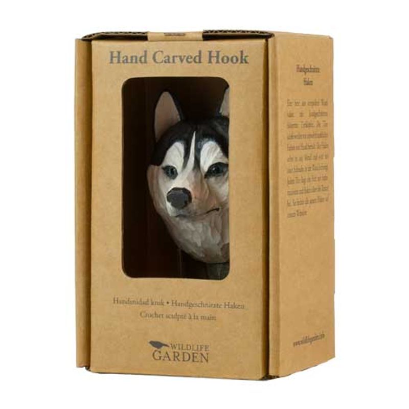 Håndskåret Krok – Sibirsk Husky Wildlife Garden