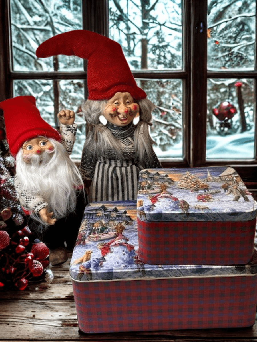 Julemarked – kvadratisk kakeboks