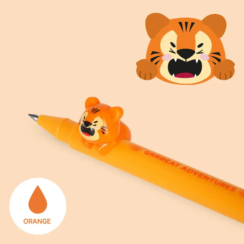 Gel penn m. avtakbar Tiger, orangsje blekk