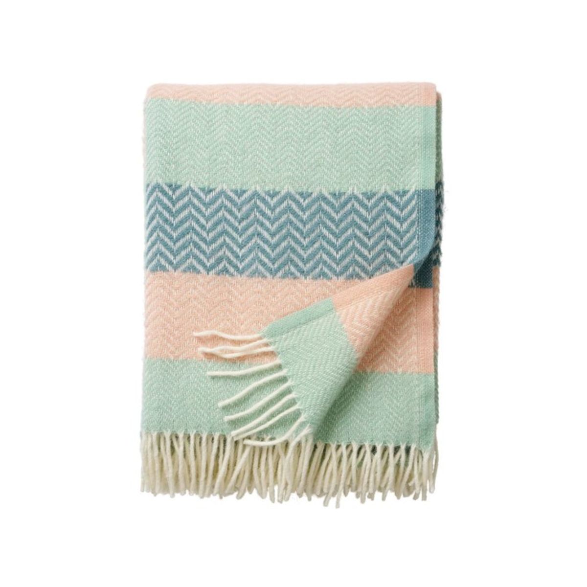 Pledd i lammeull Zigzag fra Klippan