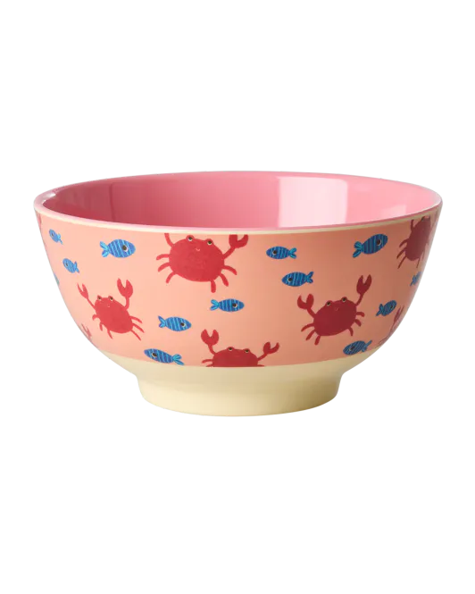 Hovedbilde Rice bolle i melamin – coral med krabbe ...