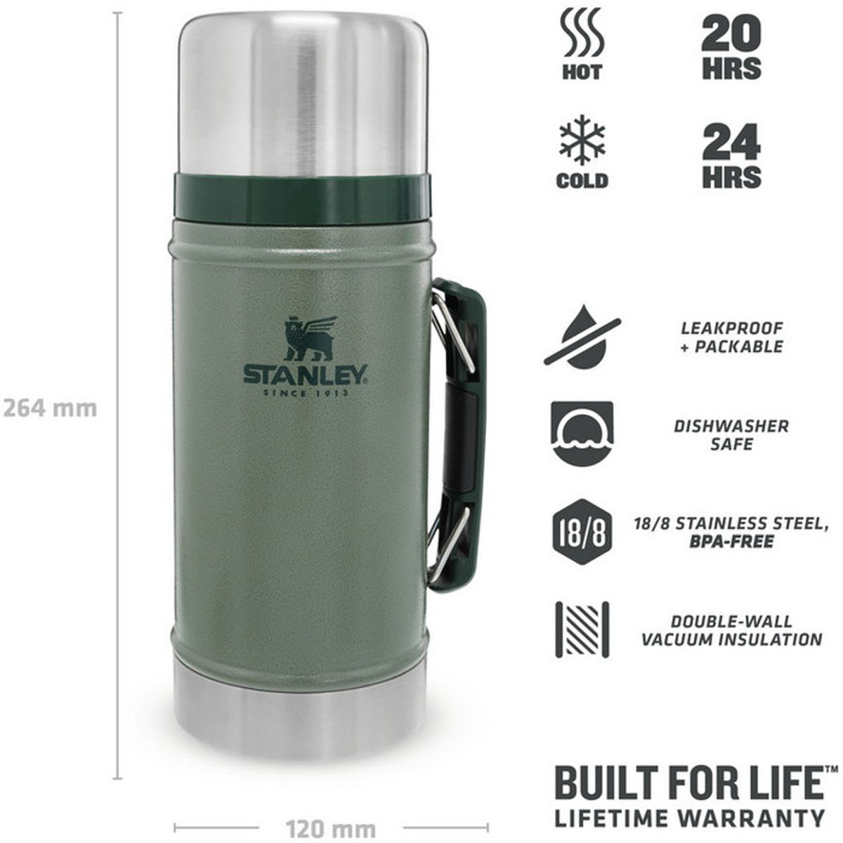 Stanley Mattermos Classic Hammertone Green 0,94 L