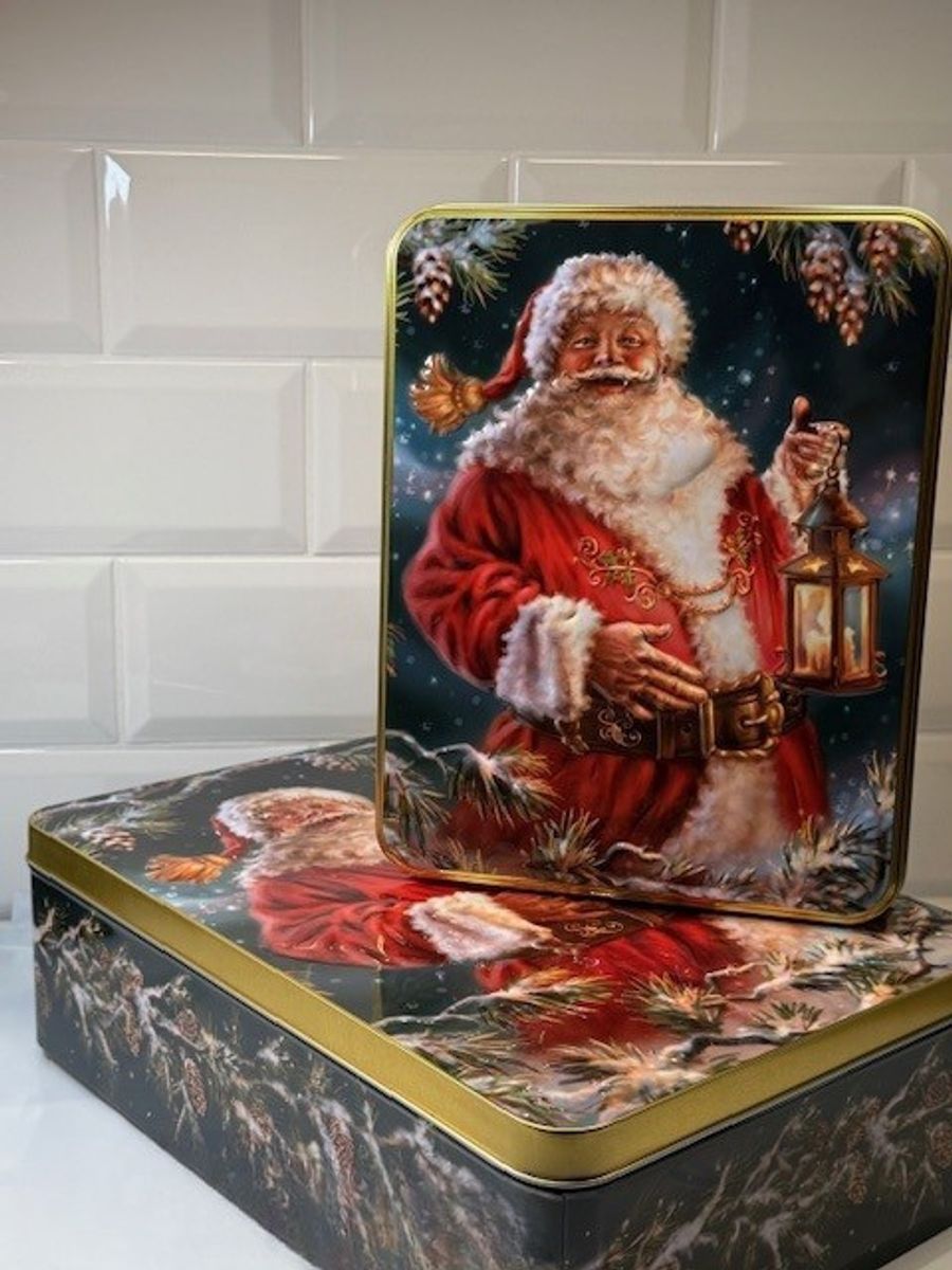 Julenissen - stor rektangulær kakeboks