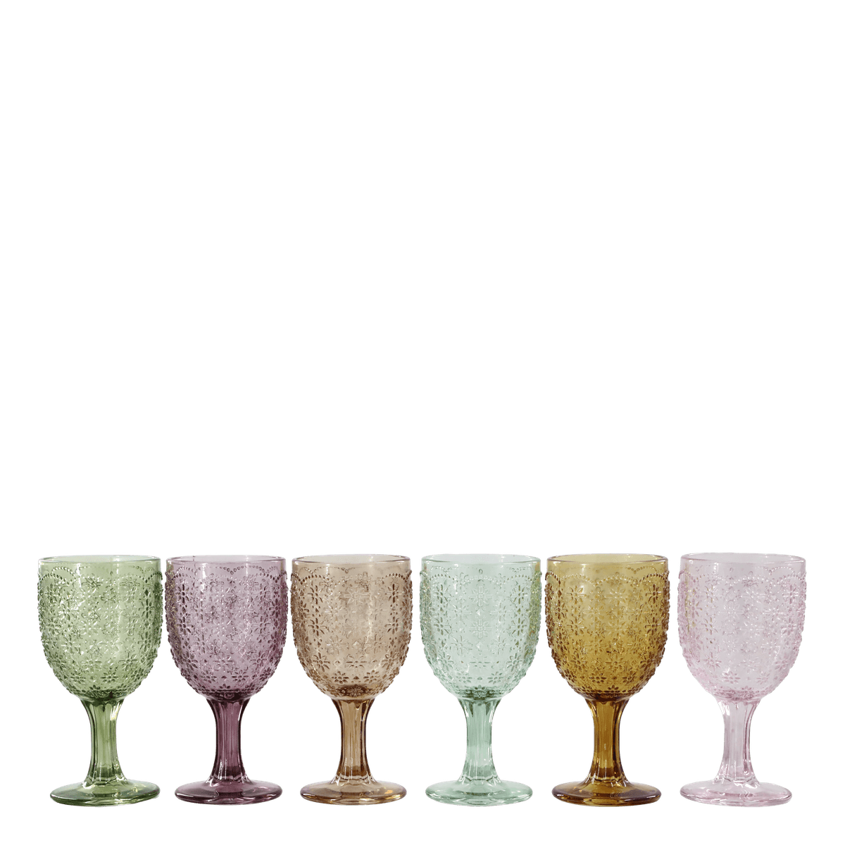 Saint-Émilion vinglass med mønster – 6 stk