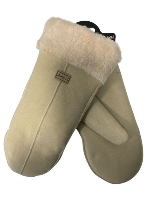 Hovedbilde Votter semsket skinn imitasjon, beige
