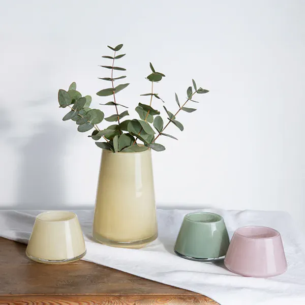 Hovedbilde Dugg Lyslykt 8,5cm Gul, Hadeland Glassverk