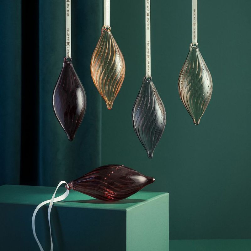 Gyllenklang Twist 5 pk julekuler - Hadeland Glassverk