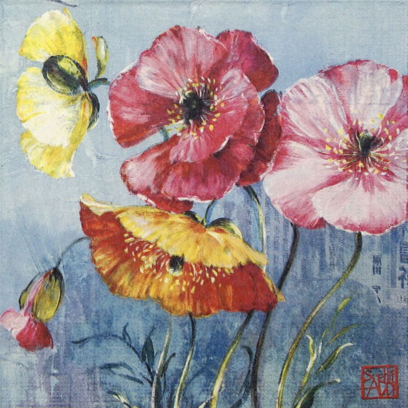Middagsservietter Blomster 