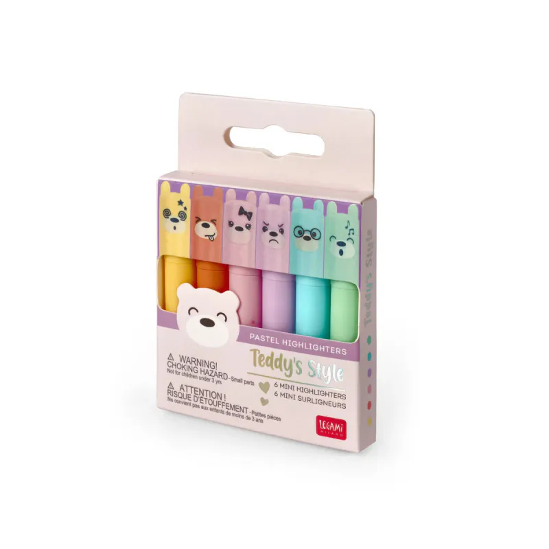 Markeringstusjer Teddy`s Mood, pastell - Legami