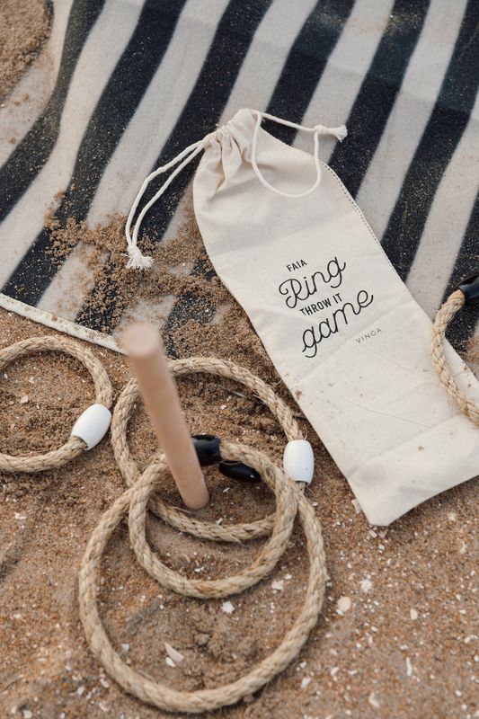 Retro Ringspill Faia - Pinne av furu og ringer av jute Vinga
