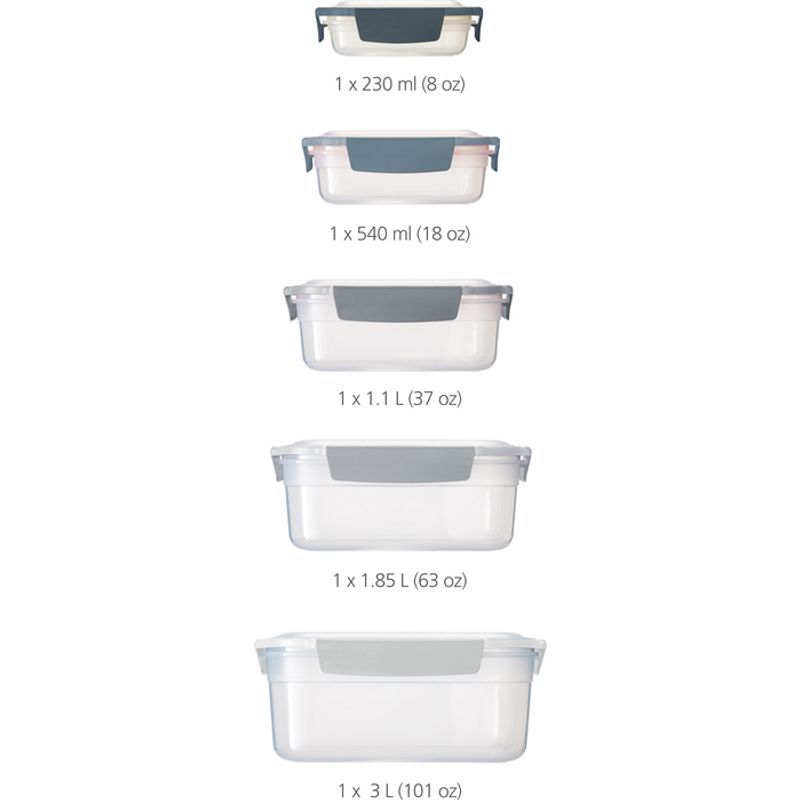  Nest Lock Sky - Oppbevaringsbokser - 5 deler