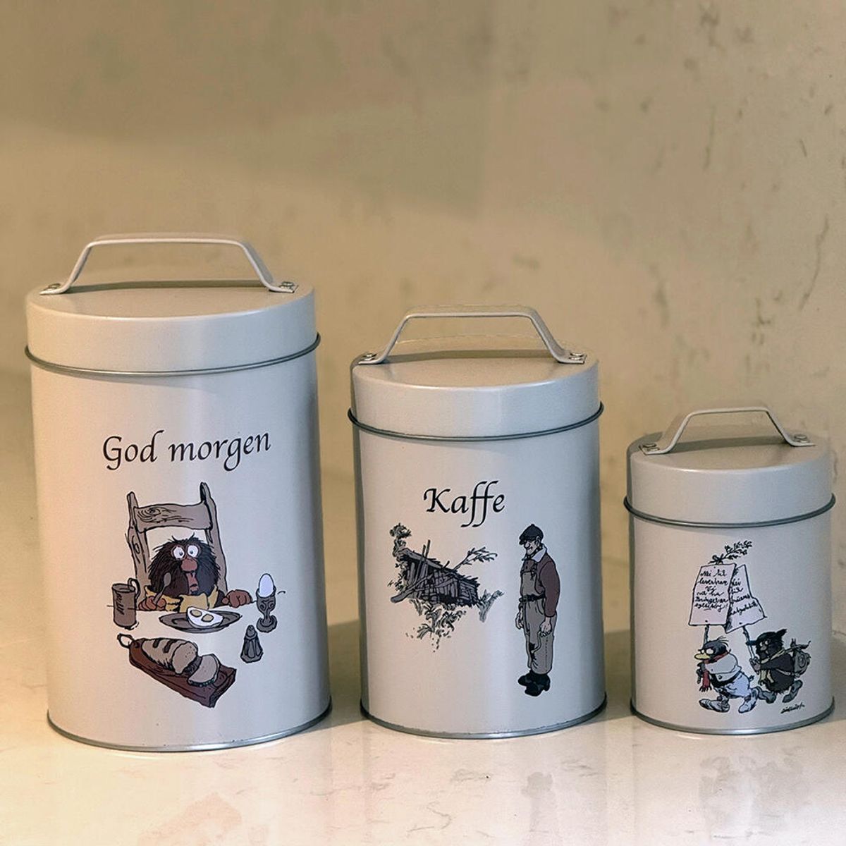 Flåklypa Oppbevaringsbokser, Sett à 3 stk